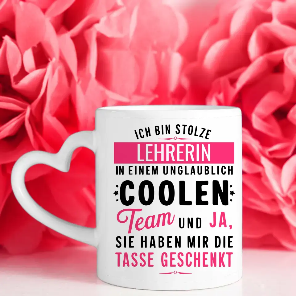 Geschenk Tasse für Lehrerin in coolen Team Berufe Tasse