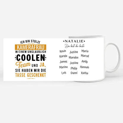 Lustige Tasse Ich bin stolze Kamerafrau in coolen Team Geschenk
