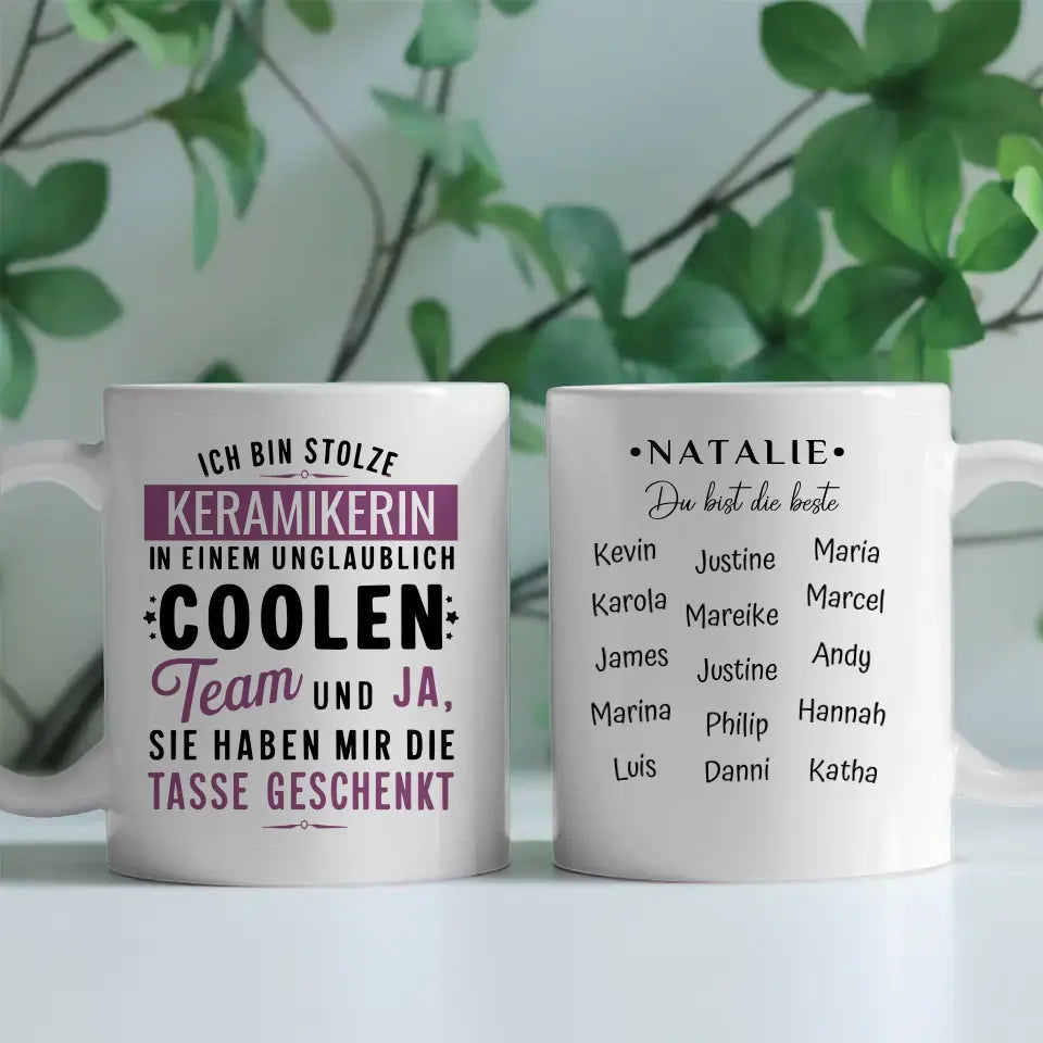 Geschenk Tasse für Keramikerin in coolen Team Berufe Tasse