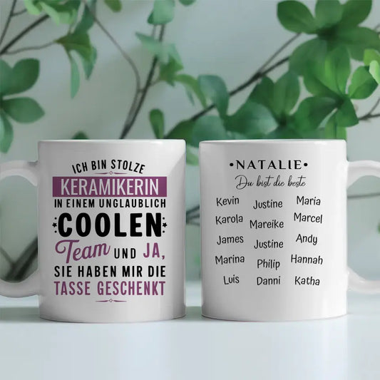 Geschenk Tasse für Keramikerin in coolen Team Berufe Tasse