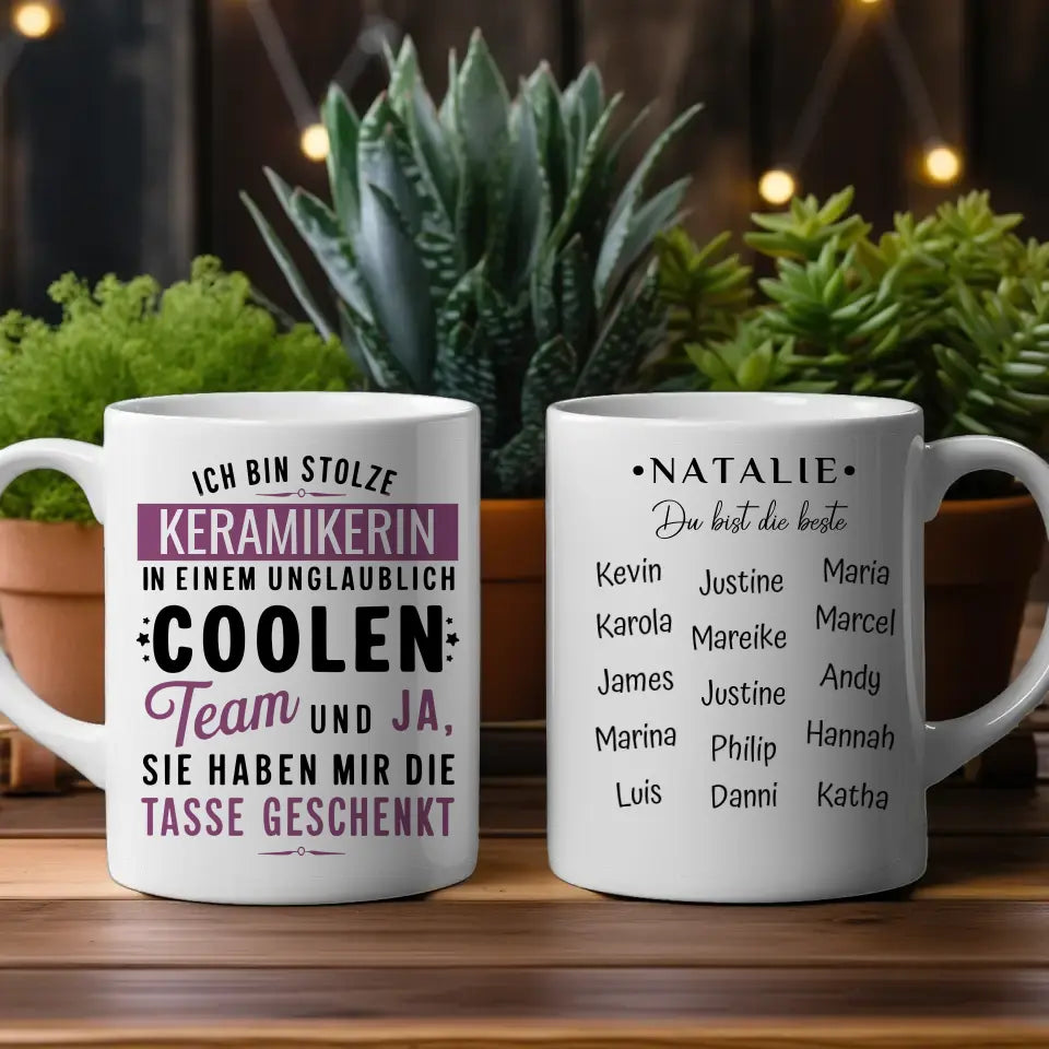 Geschenk Tasse für Keramikerin in coolen Team Berufe Tasse