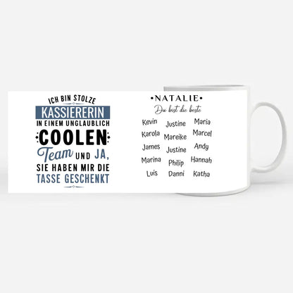 Beruf Tasse für Kollegin Ich bin stolze Kassiererin in coolen Team Geschenk
