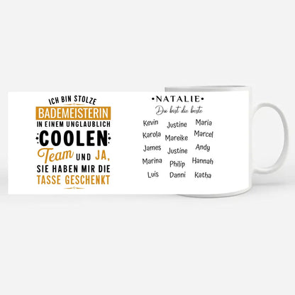 Tasse Kollegin Lustig Ich bin stolze Bademeisterin in coolen Team Geschenk