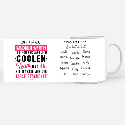 Geschenk Tasse für Immobilienwirtin in coolen Team Berufe Tasse