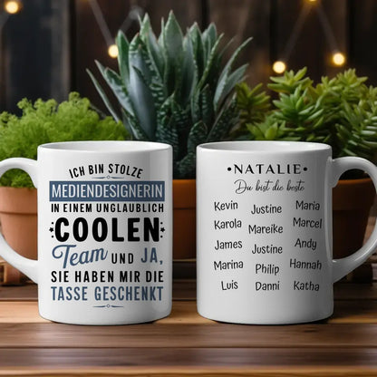 Berufe Tasse personalisiert Ich bin stolze Mediendesignerin in coolen Team