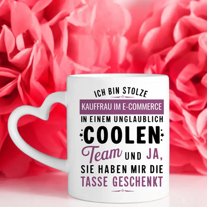 Geschenk Tasse für Kauffrau im E-Commerce in coolen Team Berufe Tasse