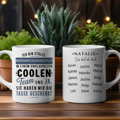 Beruf Tasse für Kollegin Ich bin stolze Rechtsanwaltsfachangestellte in coolen Team Geschenk