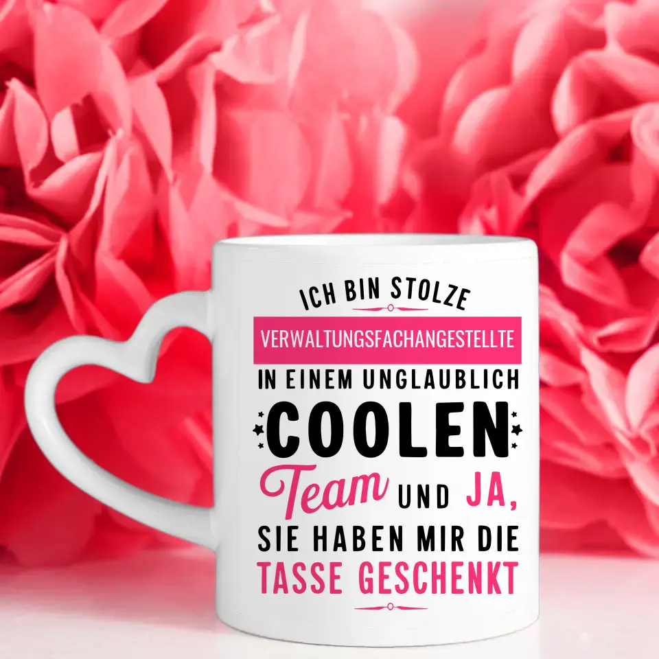 Berufe Tasse personalisiert Ich bin stolze Verwaltungsfachangestellte in coolen Team Geschenk
