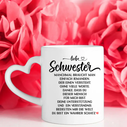 Tasse für Schwester Löwen Bild Liebe Schwester Wahrer Schatz