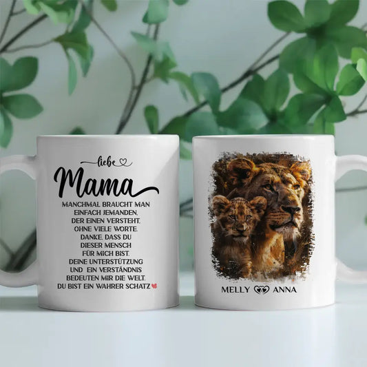 Mama und Tochter Tasse mit Löwen Liebe Mama Wahrer Schatz