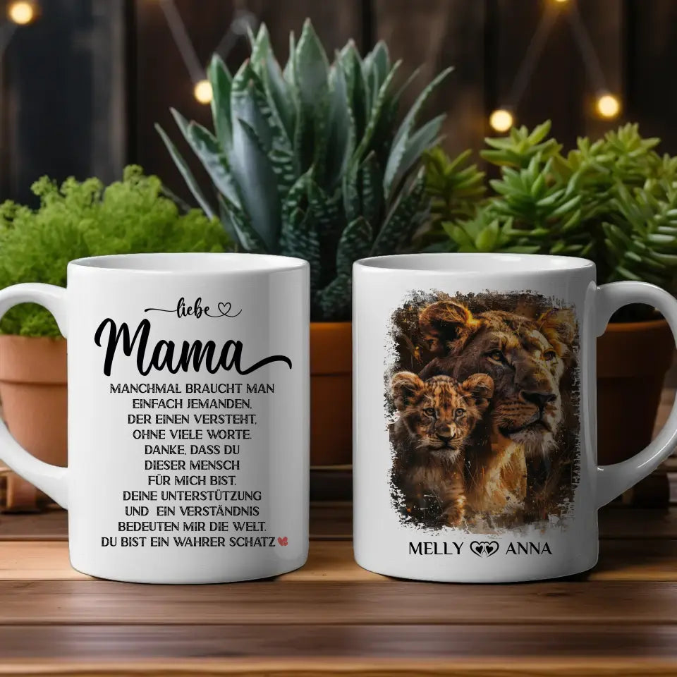 Mama und Tochter Tasse mit Löwen Liebe Mama Wahrer Schatz