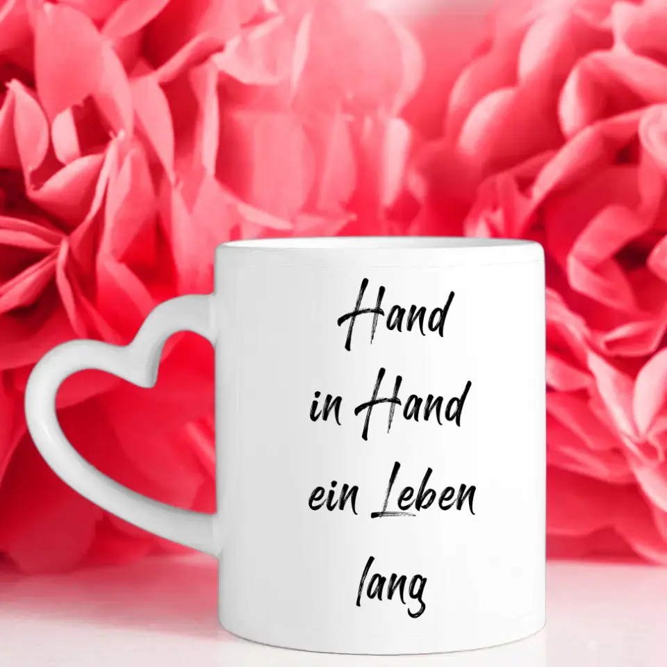 Tasse personalisiert für Paare Das Große Glück Löwen Bild mit Namen