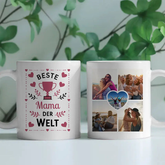 Tasse personalisiert Beste Mama der Welt Pokal mit Wunschname