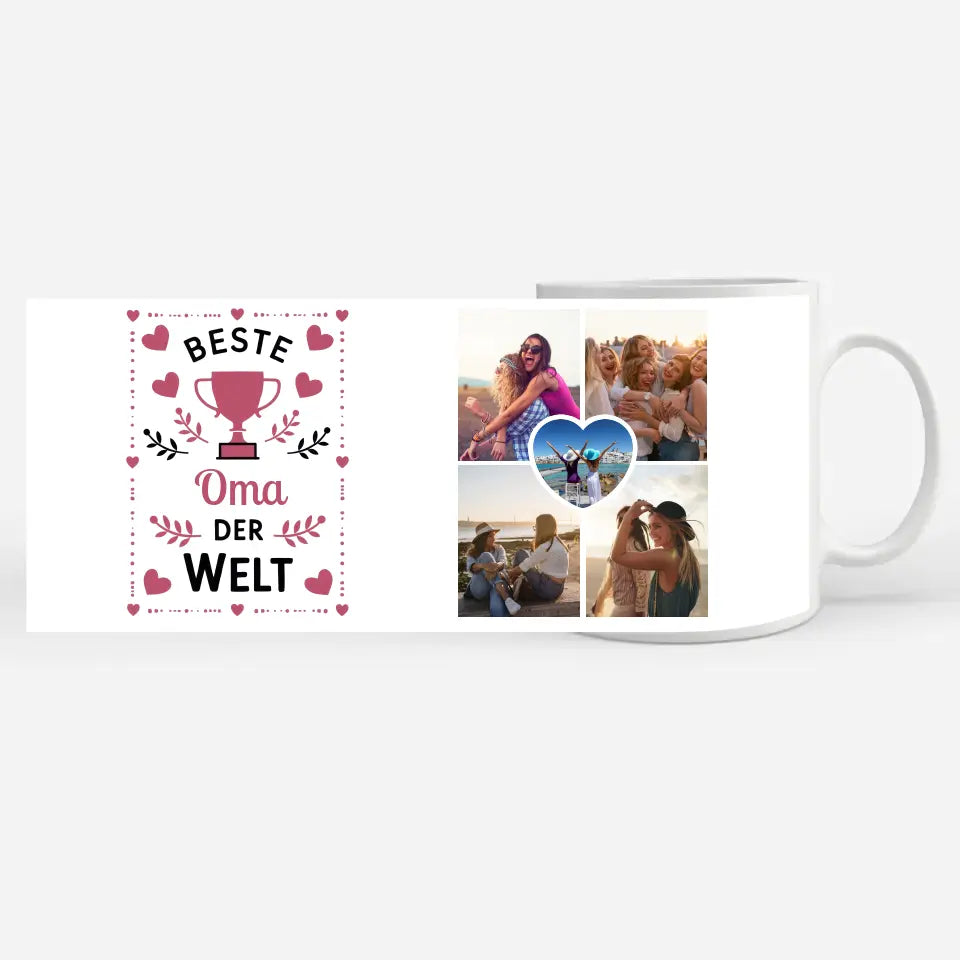 Geschenk Tasse personalisiert Beste Oma der Welt Pokal mit Wunschname