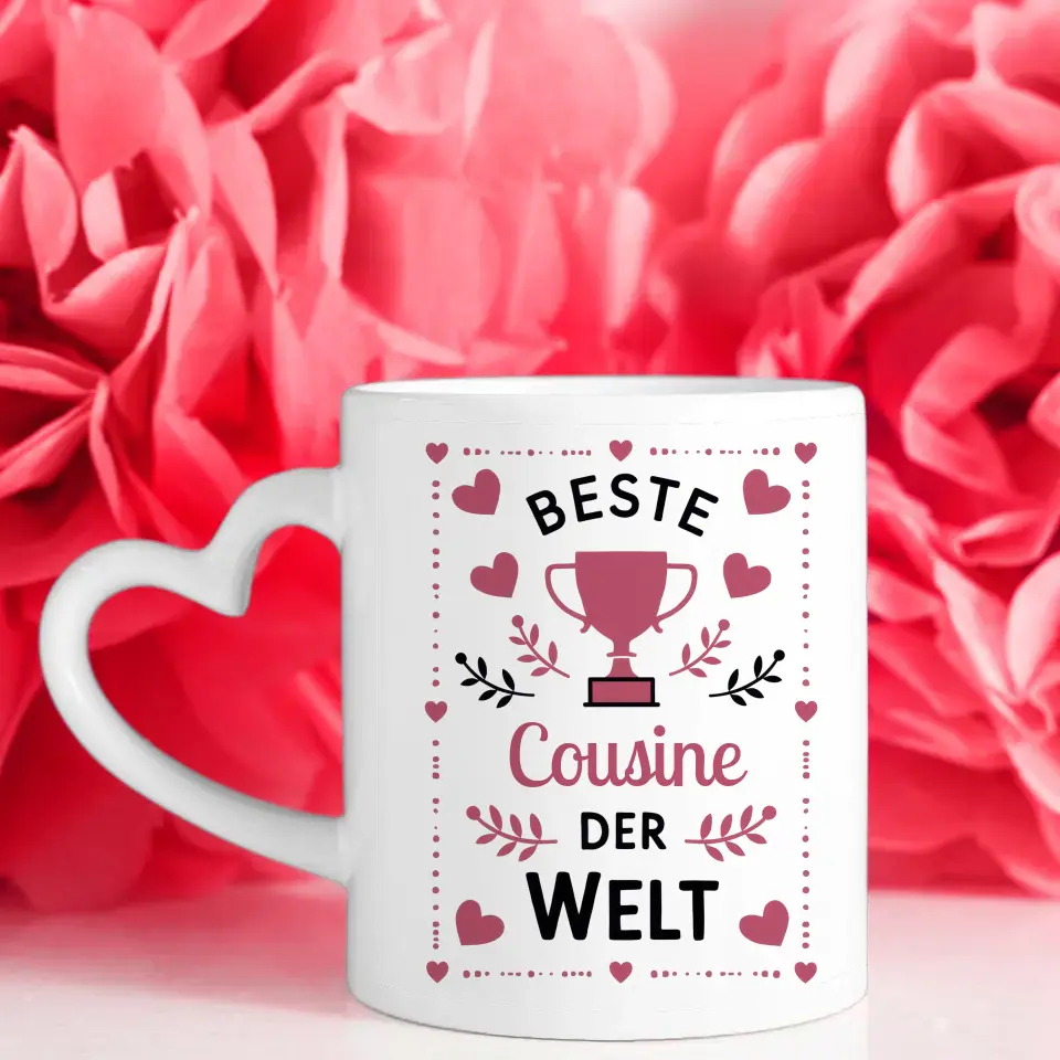 Tasse zum Geburtstag Beste Cousine der Welt Pokal mit Wunschname