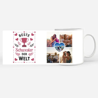 Tasse Becher Personalisiert Beste Schwester der Welt Pokal mit Wunschname