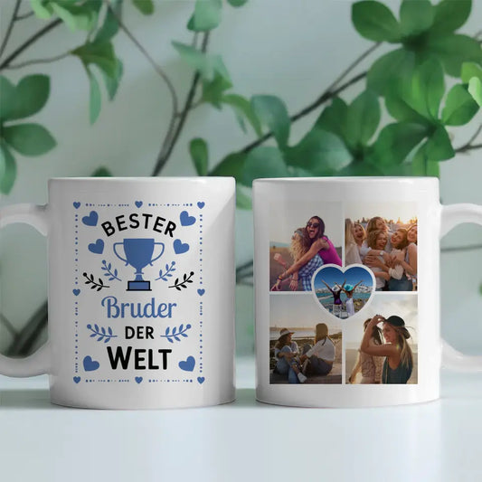 Tasse Becher Personalisiert Bester Bruder der Welt Pokal mit Wunschname