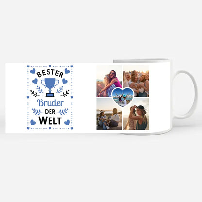 Tasse Becher Personalisiert Bester Bruder der Welt Pokal mit Wunschname