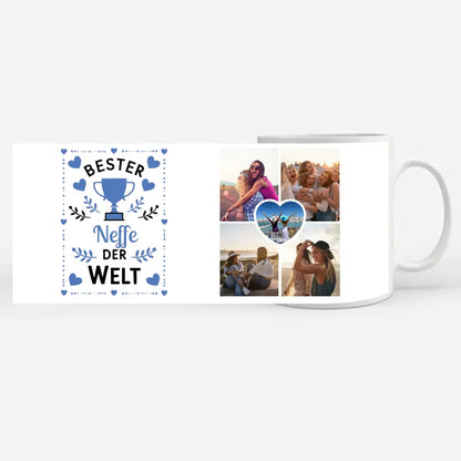Dankeschöne Tasse Bester Neffe der Welt Pokal mit Wunschname