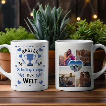 Tasse personalisiert Bester Schwiegerpapa der Welt Pokal mit Wunschname