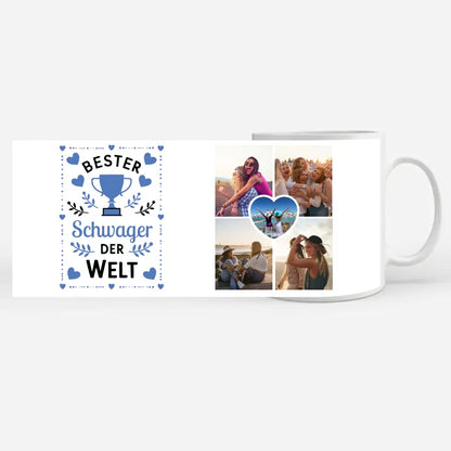 Geschenk Tasse personalisiert Bester Schwager der Welt Pokal mit Wunschname