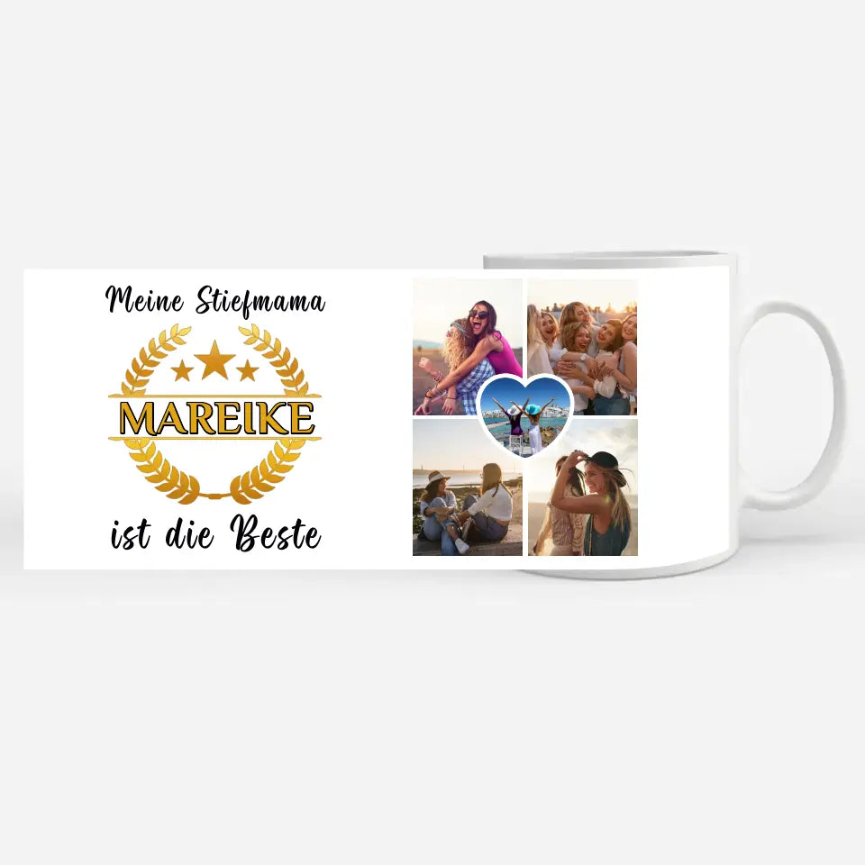 Tasse zum Geburtstag Meine Stiefmama ist die Beste mit Wunschname