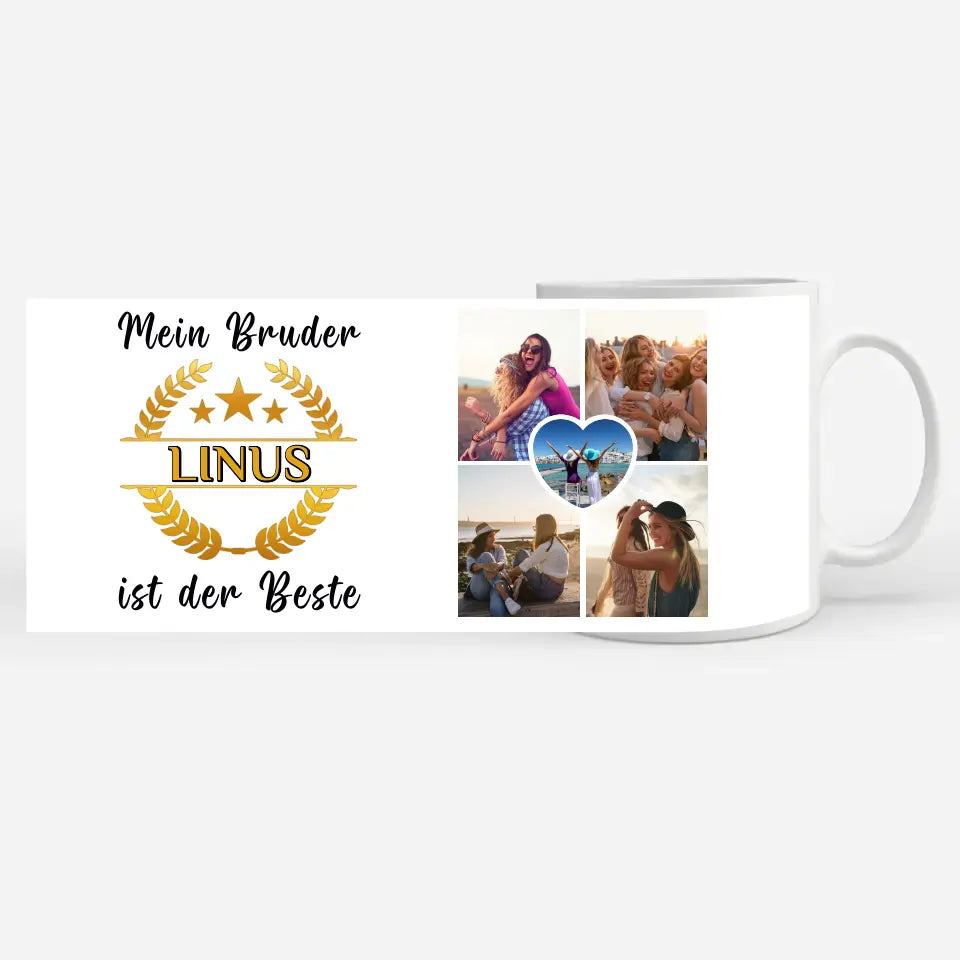 Geschenk Tasse personalisiert Mein Bruder ist der Beste mit Wunschname