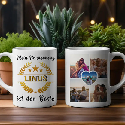 Tasse personalisiert Mein Bruderherz ist der Beste mit Wunschname