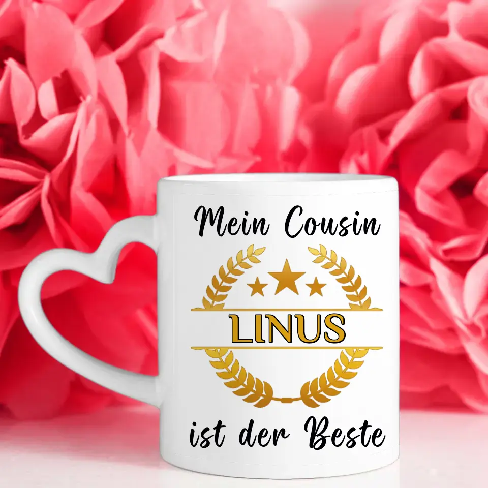 Dankeschöne Tasse Mein Cousin ist der Beste mit Wunschname