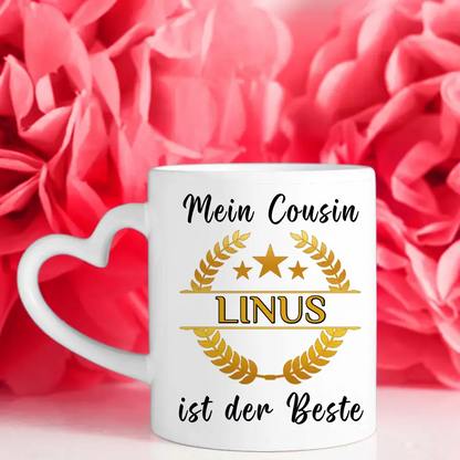 Dankeschöne Tasse Mein Cousin ist der Beste mit Wunschname