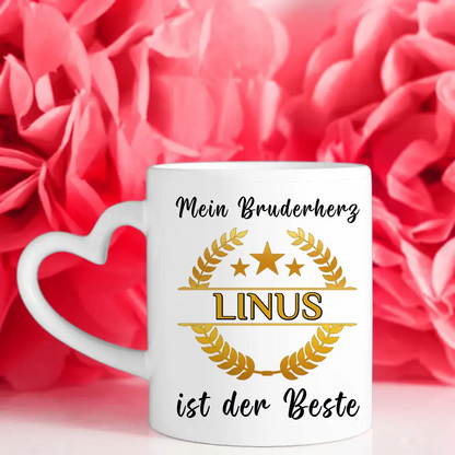 Tasse personalisiert Mein Bruderherz ist der Beste mit Wunschname