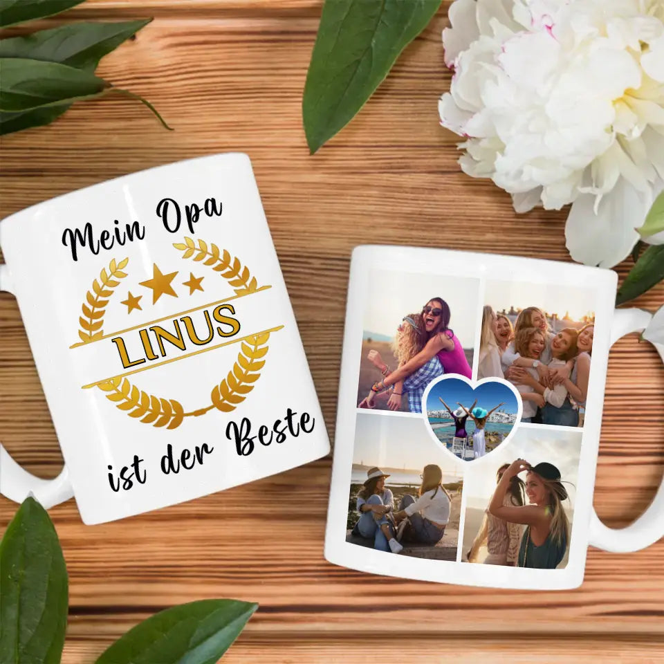 Tasse Becher Personalisiert Mein Opa ist der Beste mit Wunschname