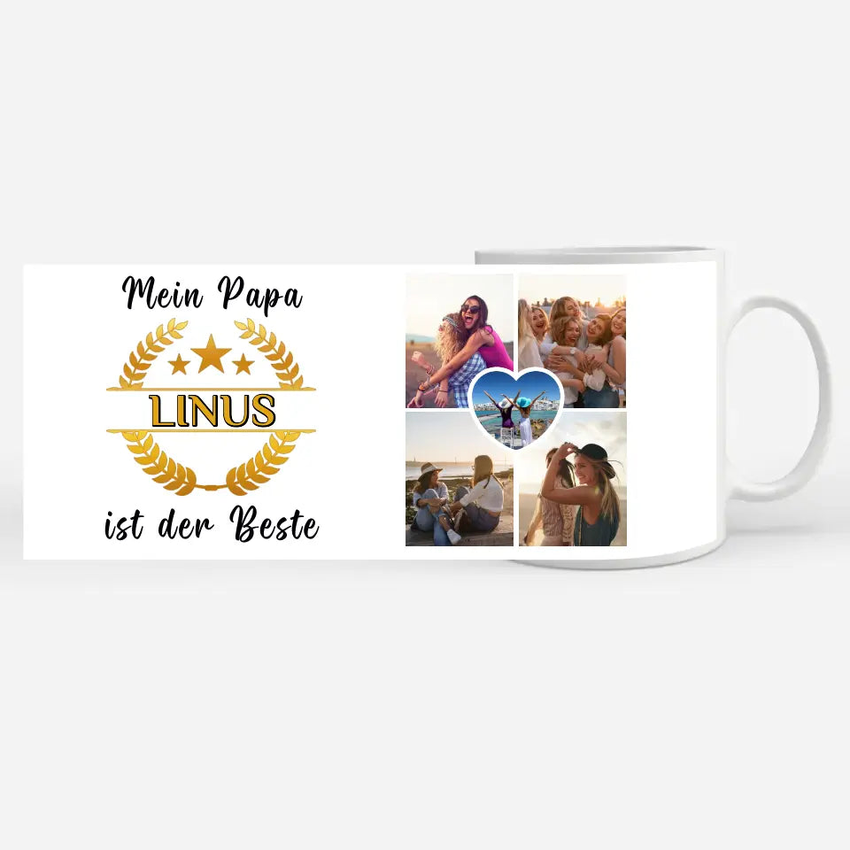 Geschenk Tasse personalisiert Mein Papa ist der Beste mit Wunschname