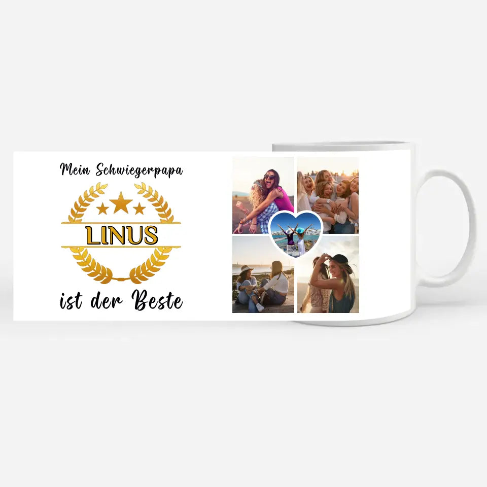 Dankeschöne Tasse Mein Schwiegerpapa ist der Beste mit Wunschname