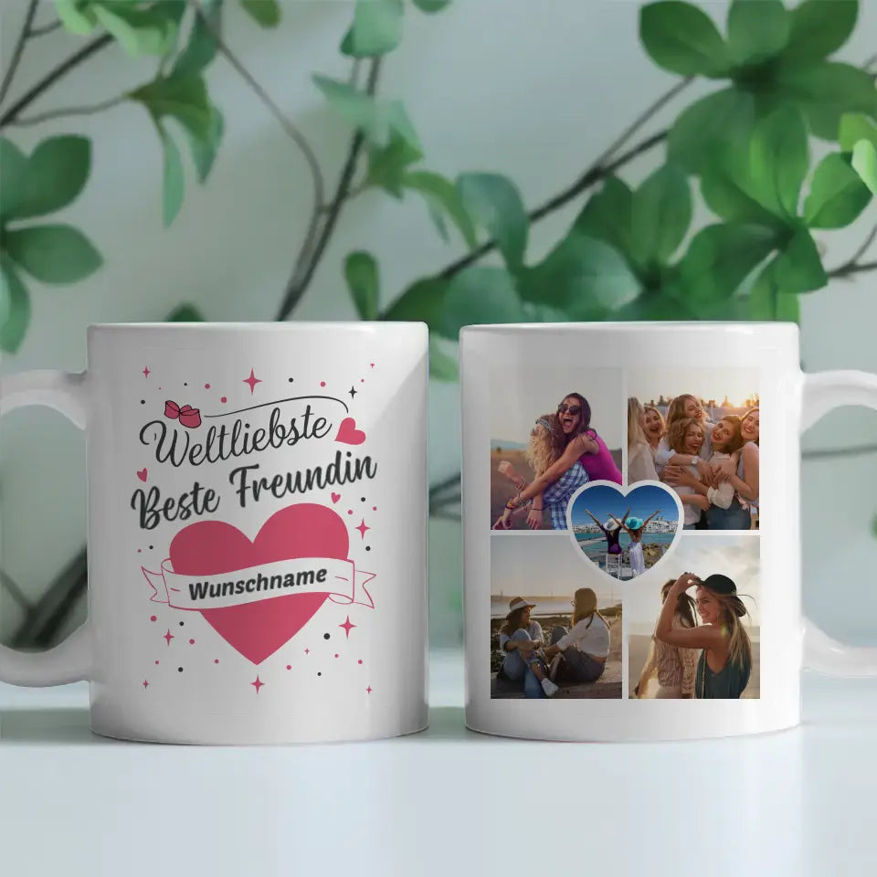 Tasse Becher Personalisiert Weltliebste Beste Freundin der Welt Mit Name