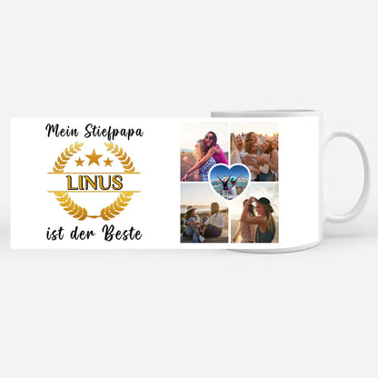 Kaffee Tasse Personalisiert Mein Stiefpapa ist der Beste mit Wunschname