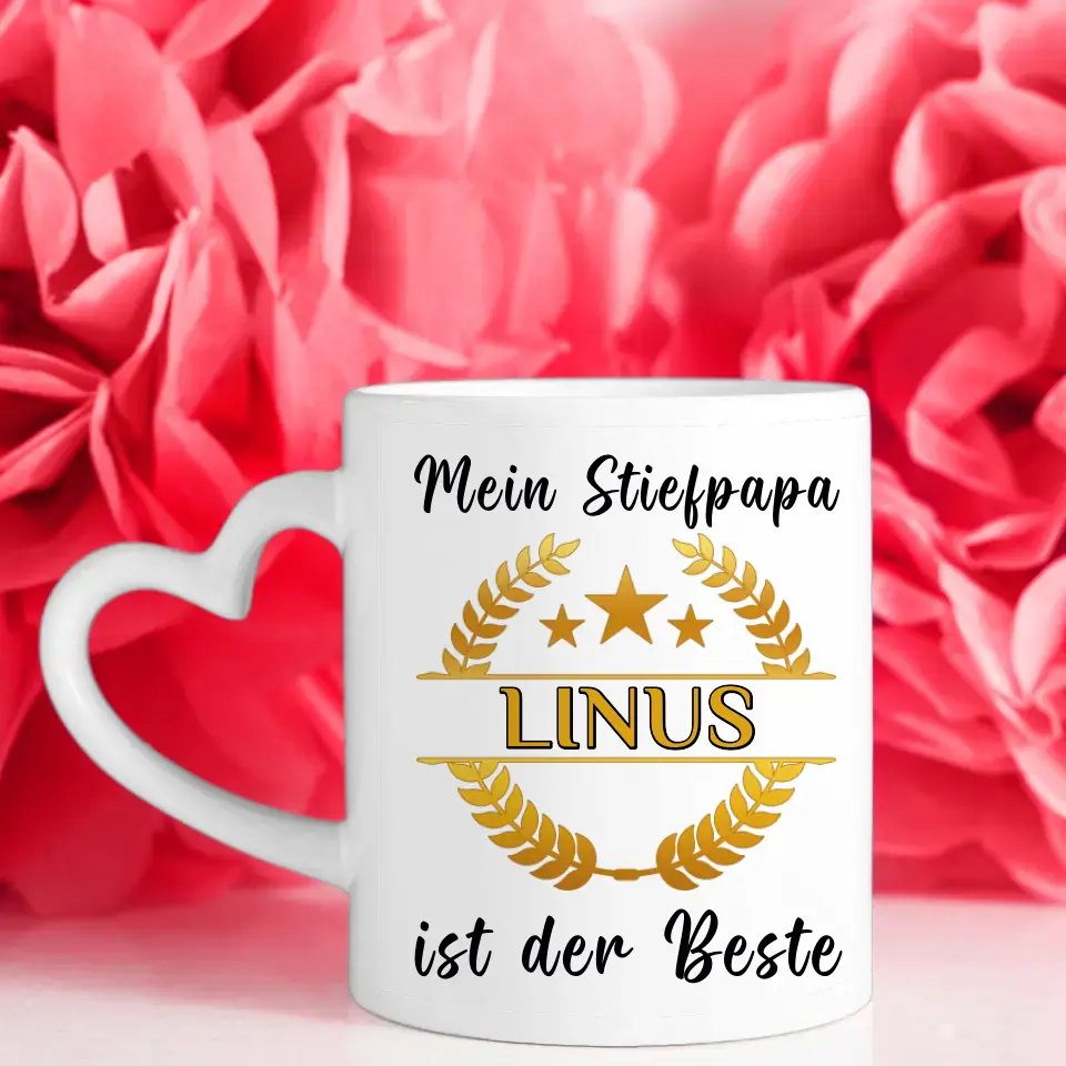 Kaffee Tasse Personalisiert Mein Stiefpapa ist der Beste mit Wunschname
