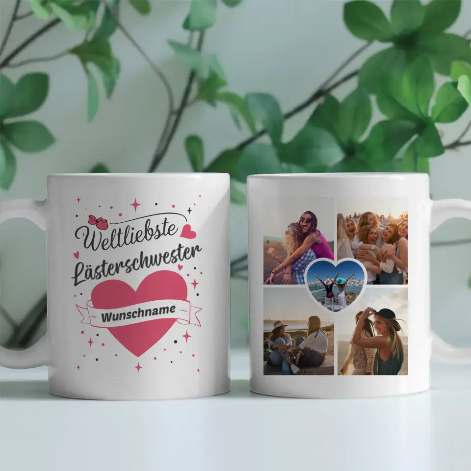 Tasse personalisiert Weltliebste Lästerschwester der Welt Mit Name