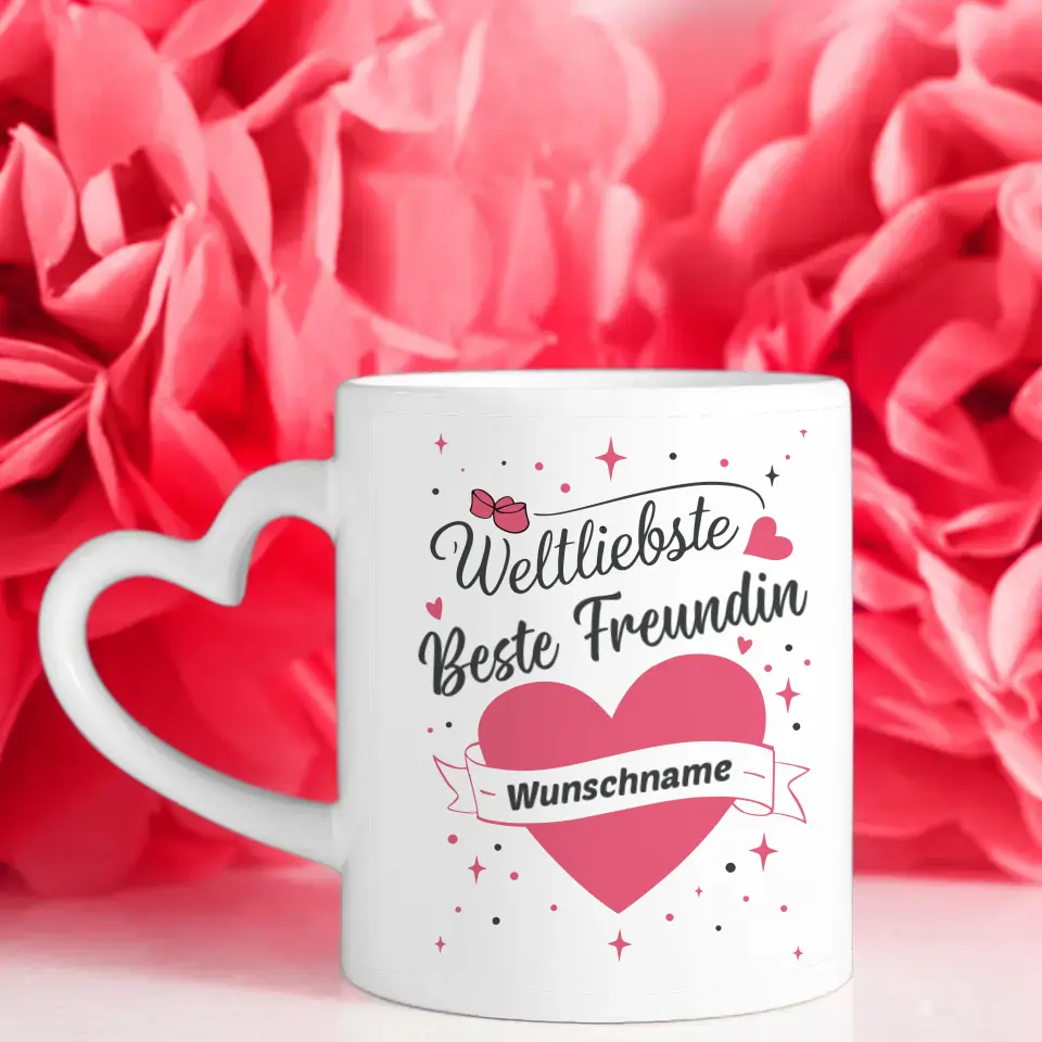 Tasse Becher Personalisiert Weltliebste Beste Freundin der Welt Mit Name