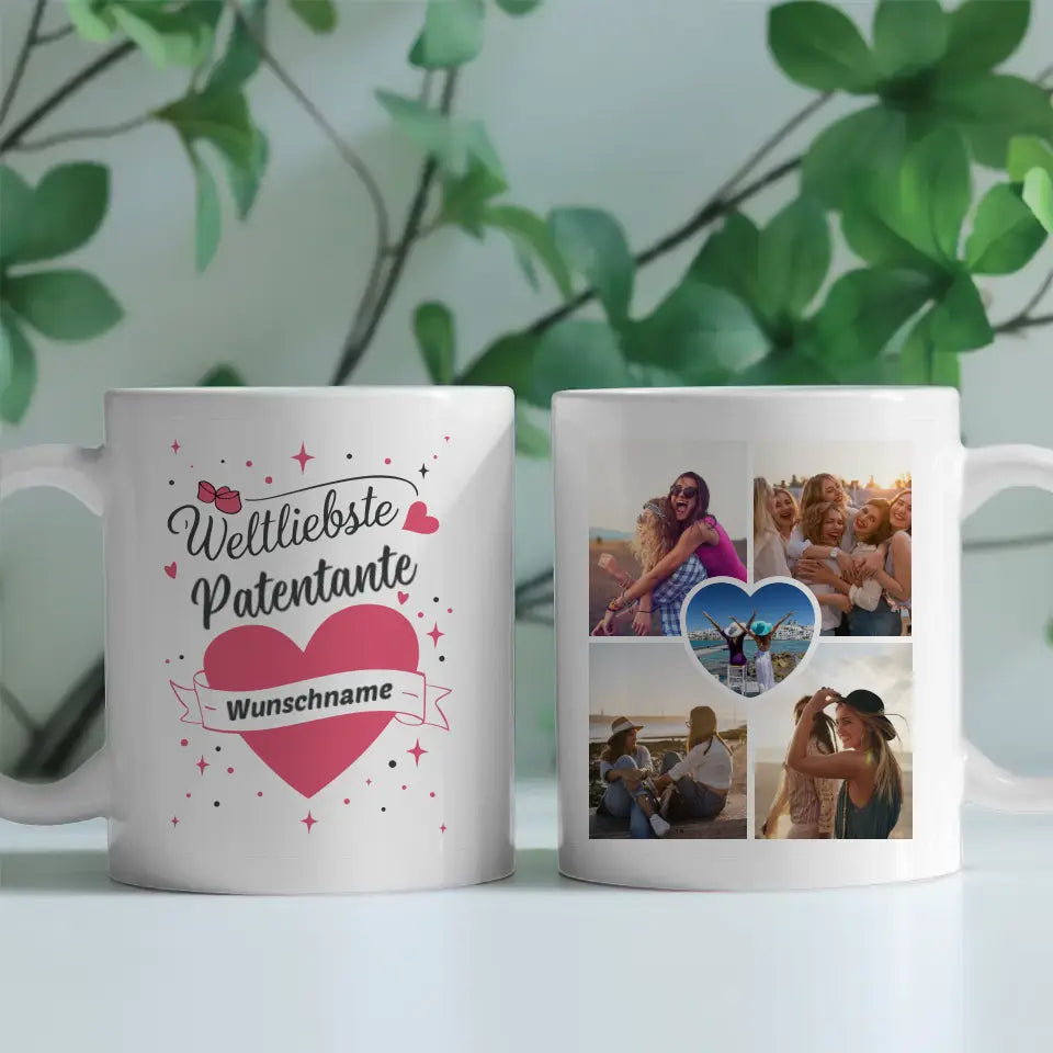 tasse becher personalisiert weltliebste patentante der welt mit name Spruch Tasse für Empfänger Familie 1