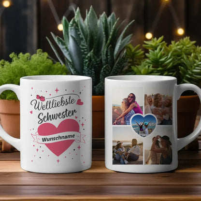 Tasse personalisiert Weltliebste Schwester der Welt Mit Name