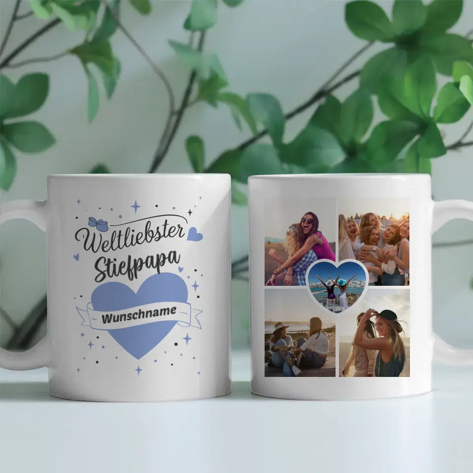 Tasse Becher Personalisiert Weltliebster Stiefpapa der Welt Mit Name