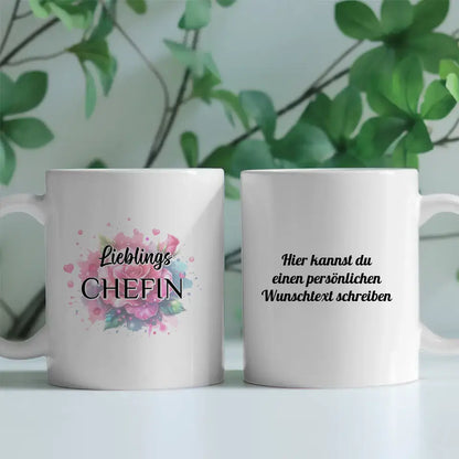 Tasse personalisiert Lieblings Chefin mit Wunschtext