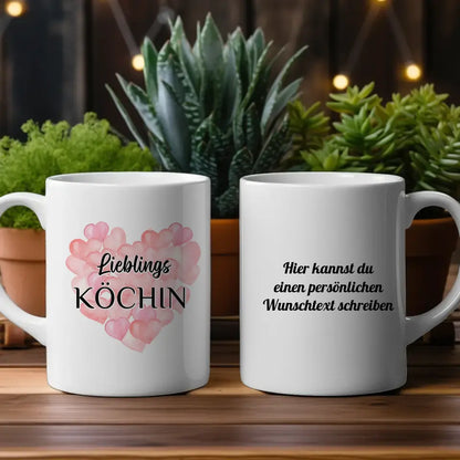 Geschenk Tasse personalisiert Lieblings Köchin mit Wunschtext