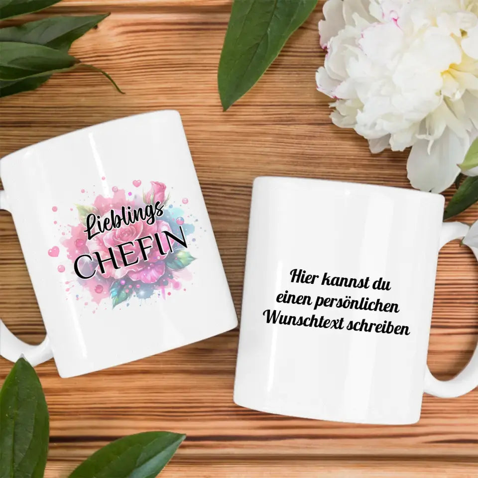 Tasse personalisiert Lieblings Chefin mit Wunschtext