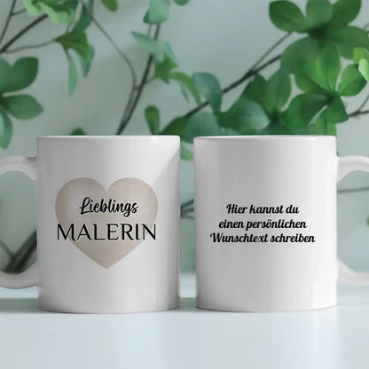 Dankeschöne Tasse Lieblings Malerin mit Wunschtext