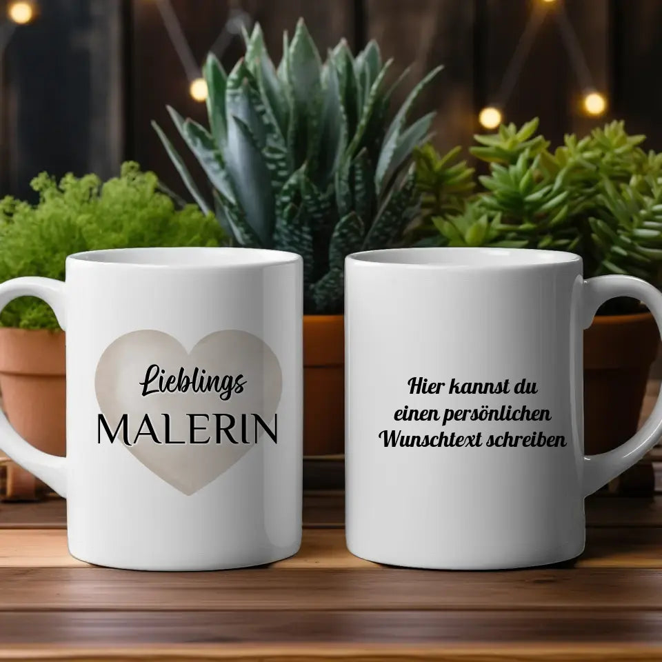 Dankeschöne Tasse Lieblings Malerin mit Wunschtext
