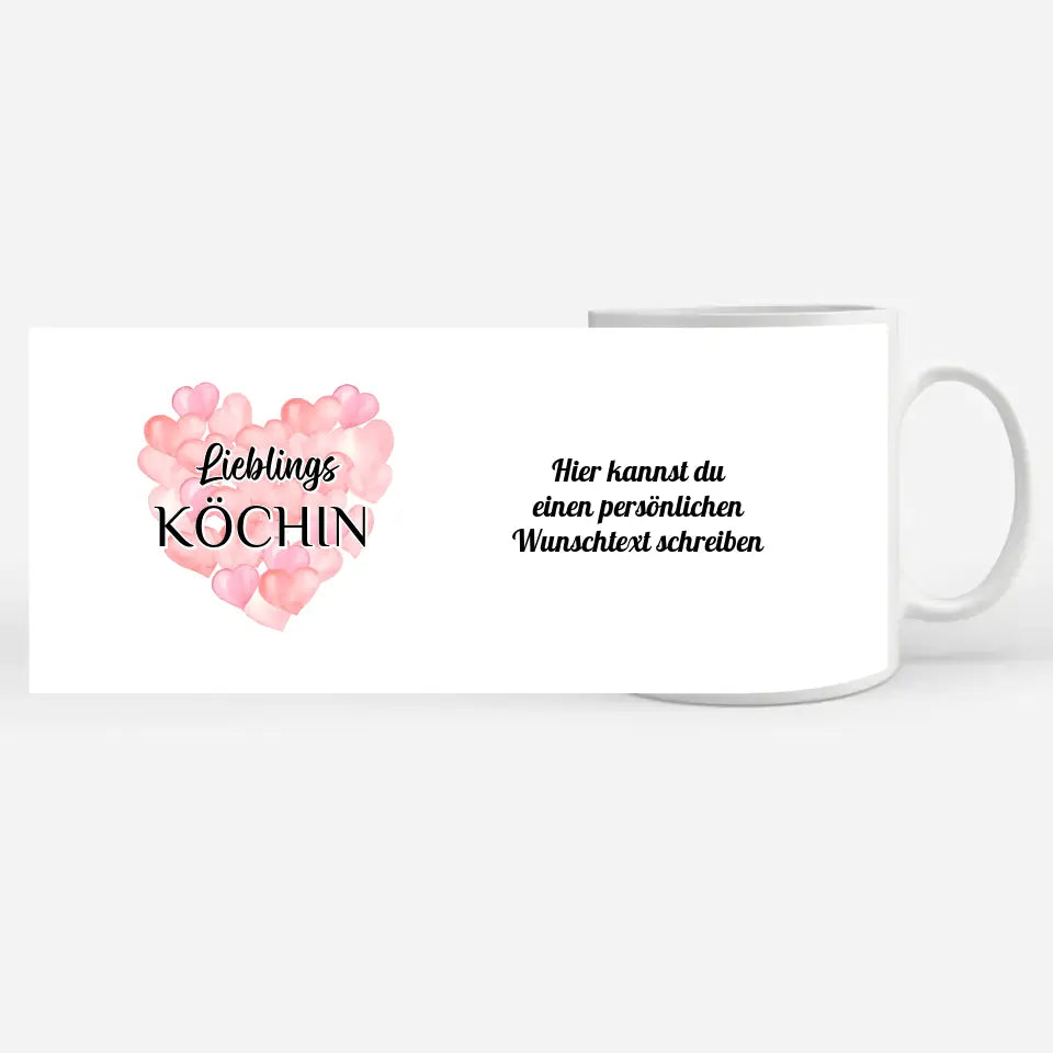 Geschenk Tasse personalisiert Lieblings Köchin mit Wunschtext