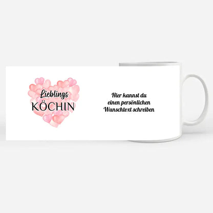Geschenk Tasse personalisiert Lieblings Köchin mit Wunschtext