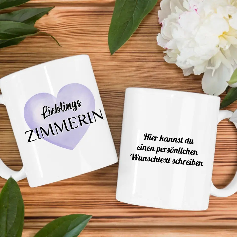 Tasse zum Geburtstag Lieblings Zimmerin mit Wunschtext